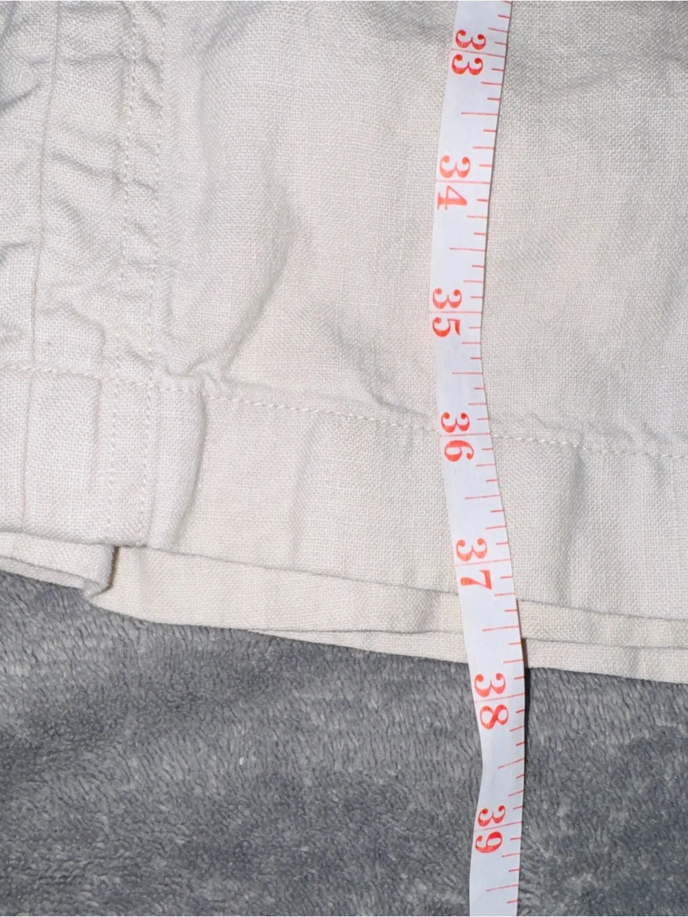 Banana Republic Linen Light Beige Cargo Button Fly Straight Leg Pants